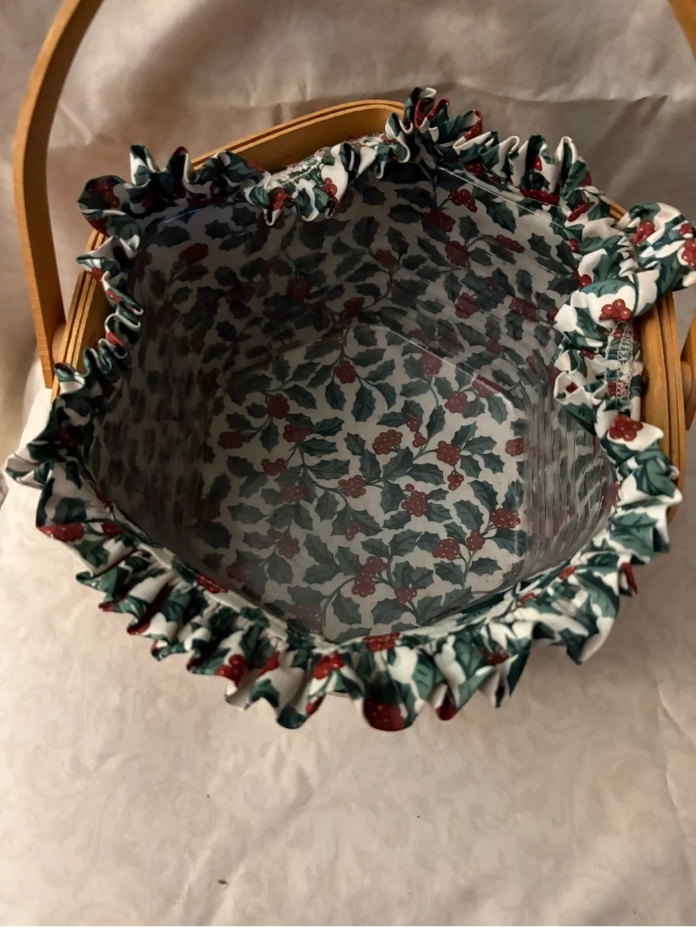 Longaberger Christmas Collection 1997 Edition Snowflake Basket, Prot, Liner, Lid
